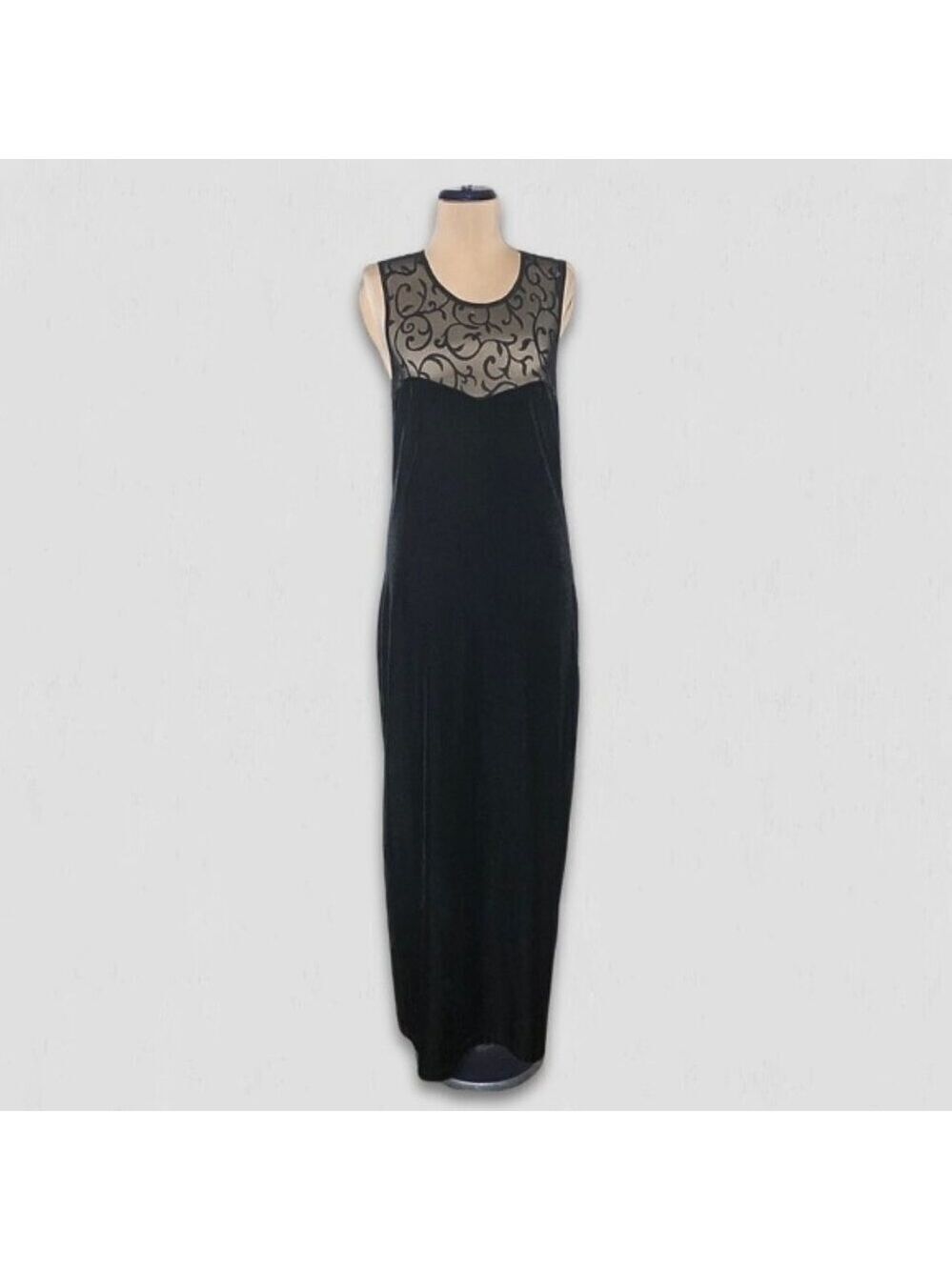 All That Jazz Black Velvet Maxi Dress Large